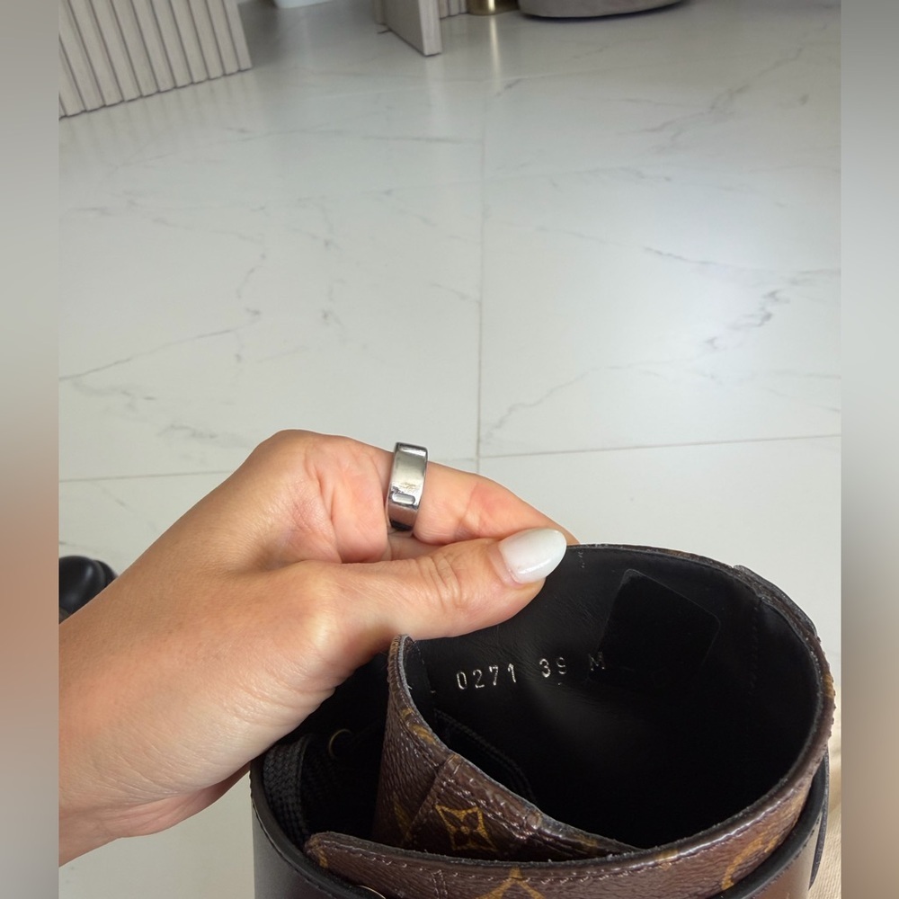 Louis Vuitton Monogram Black and Brown Combat Boots - Picture 7 of 10